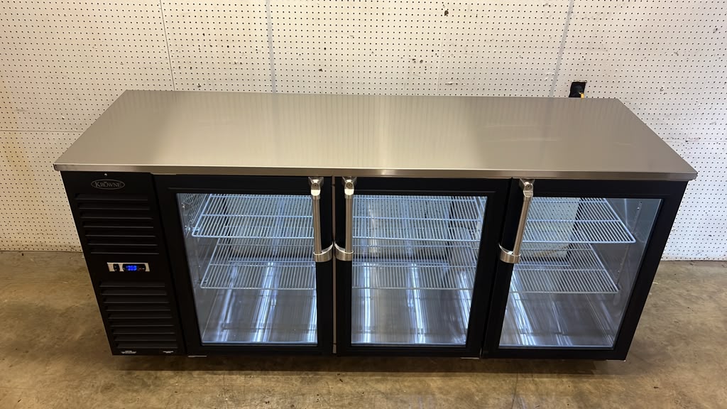 Used 2023 84" Krowne KPT84L-GSS-LRR/LRR Pass Thru Back Bar Cooler Refrigerator - STS