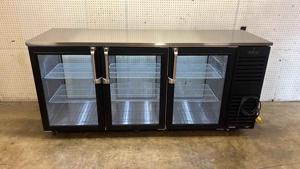 Used 2023 84" Krowne KPT84L-GSS-LRR/LRR Pass Thru Back Bar Cooler Refrigerator - STS
