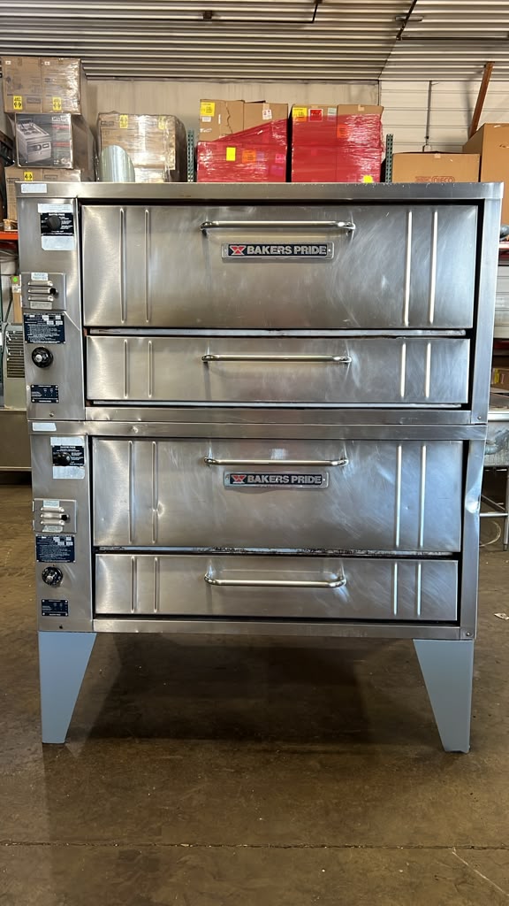 Used Bakers Pride 304 Natural Gas Pizza Oven Double Deck