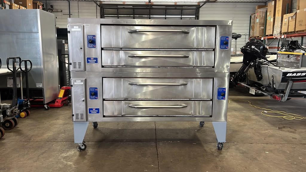 Used 2017 60" Bakers Pride Y-600 NG Super Double Deck Pizza Oven - STS