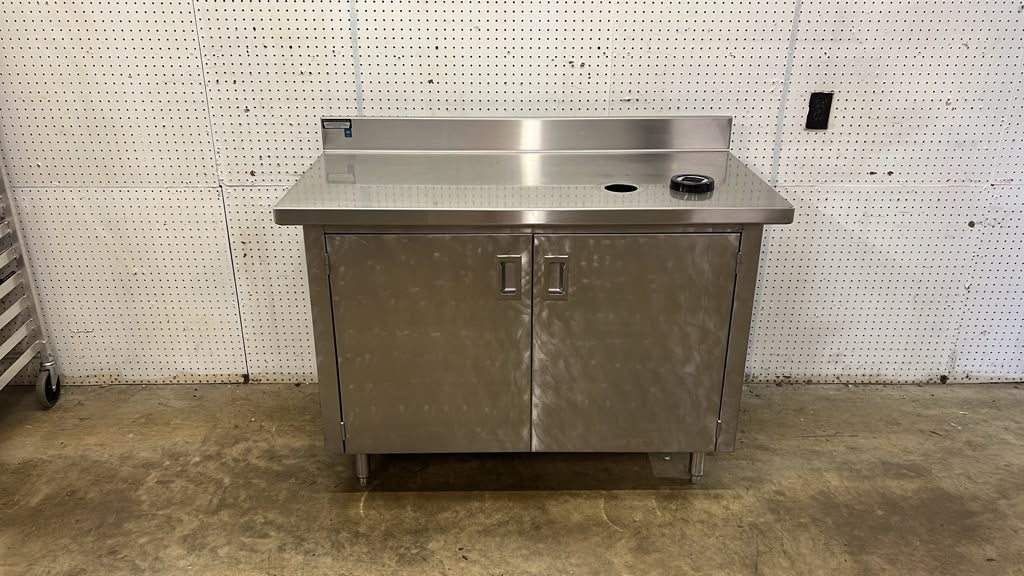 Used 48" x 24" Stainless Steel 2 Door Storage Cabinet Drink Station