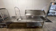 Used 124" x 30" Stainless Steel Pre-Rinse Sink with Sprayer - GC