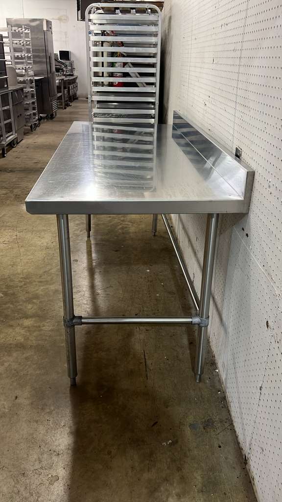 Used 72" x 30" Stainless Steel Table with 4" Backsplash - TH
