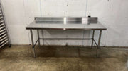 Used 72" x 30" Stainless Steel Table with 4" Backsplash - TH