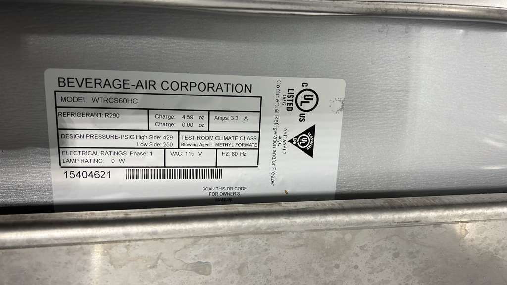 Used 60" Beverage-Air WTRCS60HC 2 Drawer Refrigerated Chef Base - 120V - TH