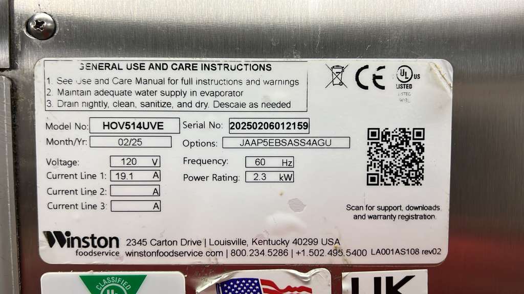 Used Winston HOV5-14UV CVap Humidified Heated Holding Cabinet 120V - TH