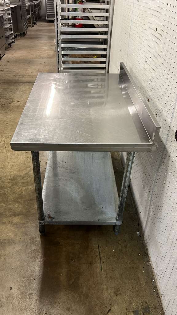 Used 48" x 30" Stainless Steel Table with Galvanized Undershelf - TH