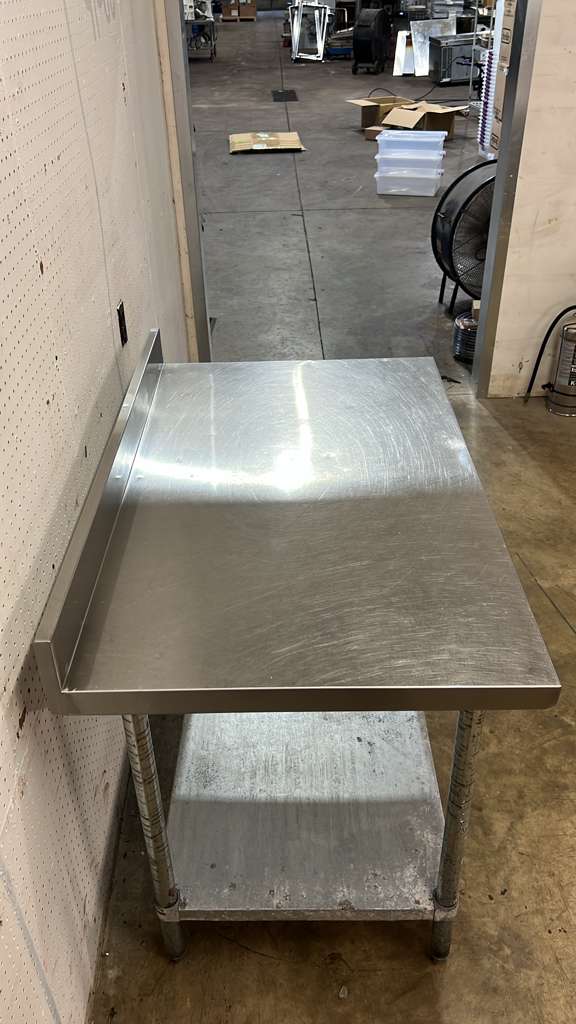 Used 48" x 30" Stainless Steel Table with Galvanized Undershelf - TH