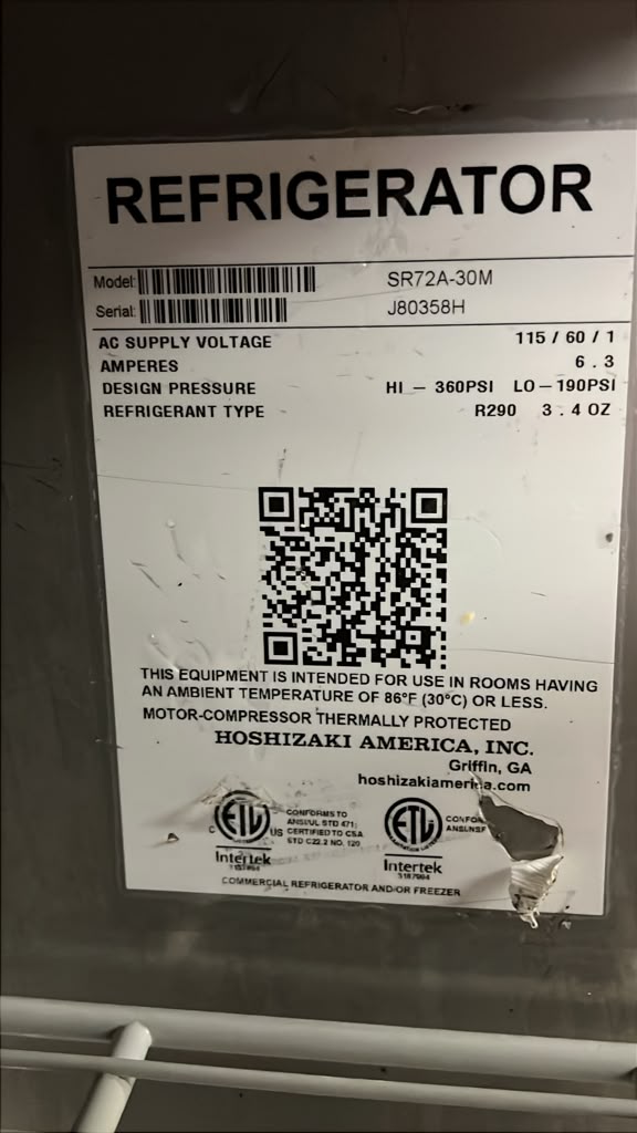 Used 72" Hoshizaki SR72A-30M Refrigerated Sandwich/Salad Prep Table 115V - TH