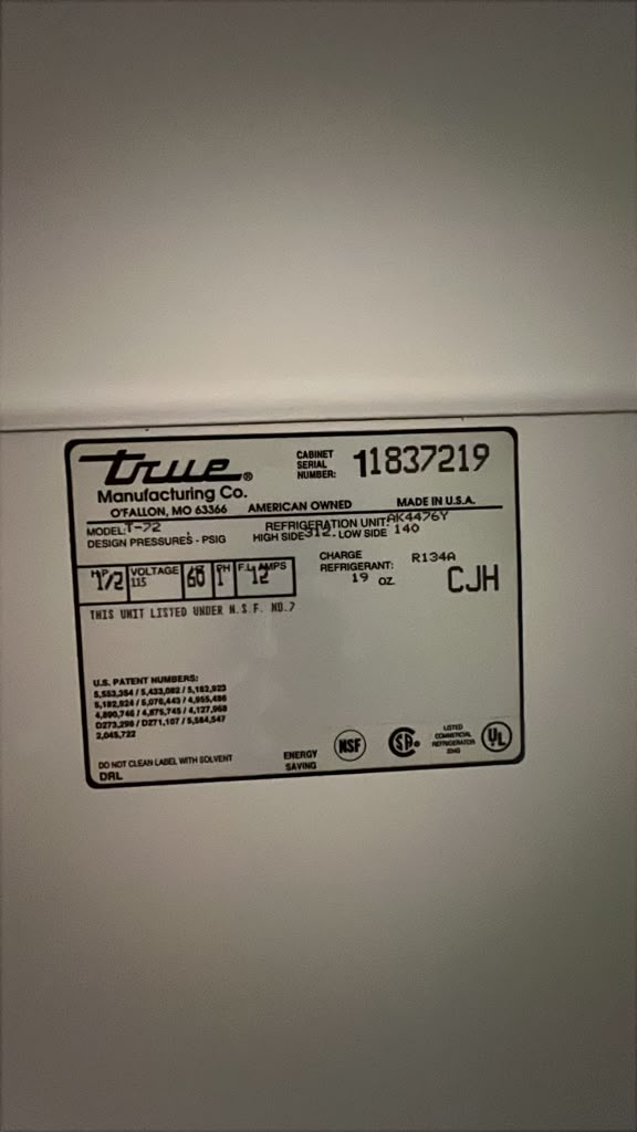 Used True T-72 Stainless Steel Solid 3 Door Reach In Refrigerator 120V - GC