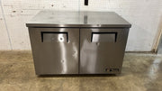 Used 48" True TUC-48F-HC Stainless Steel 2 Door Undercounter Freezer 115V - OW