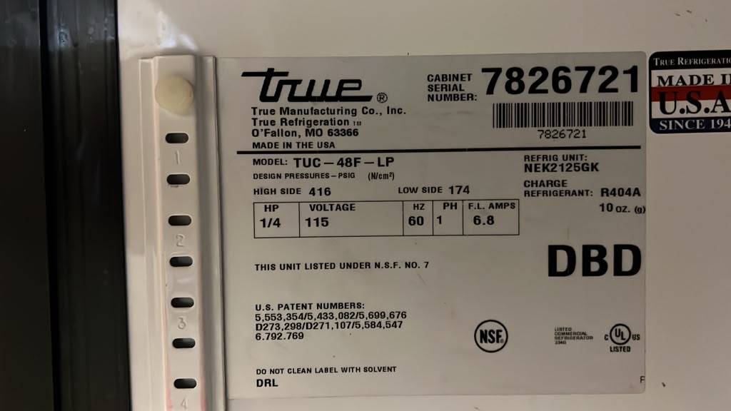 Used 48" True TUC-48F-HC Stainless Steel 2 Door Undercounter Freezer 115V - OW