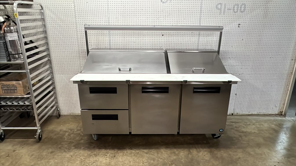 Used 72" Hoshizaki SR72B-30MD2 Mega Top Refrigerated Prep Table with Ticket Rail 120V - TH