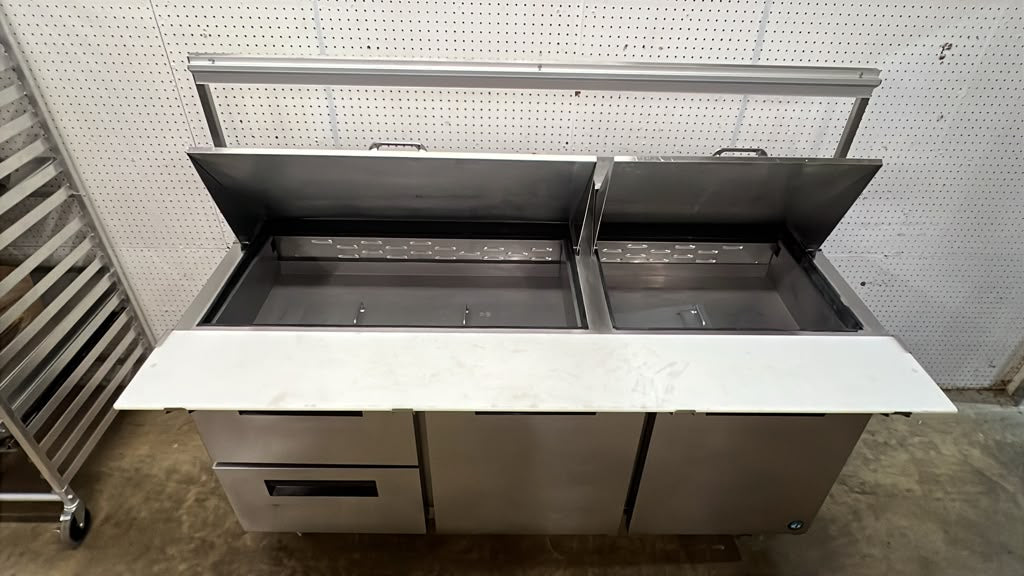 Used 72" Hoshizaki SR72B-30MD2 Mega Top Refrigerated Prep Table with Ticket Rail 120V - TH