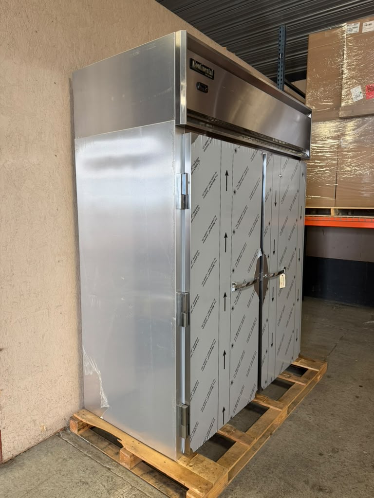 Used Continental DL2RI Stainless Steel 2 Section Roll-In Refrigerator 64 cu. ft. 115V