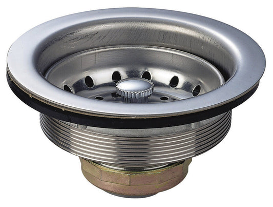 Stainless Steel Basket Drain with crumb cup, 3.5" opening, 1.5"