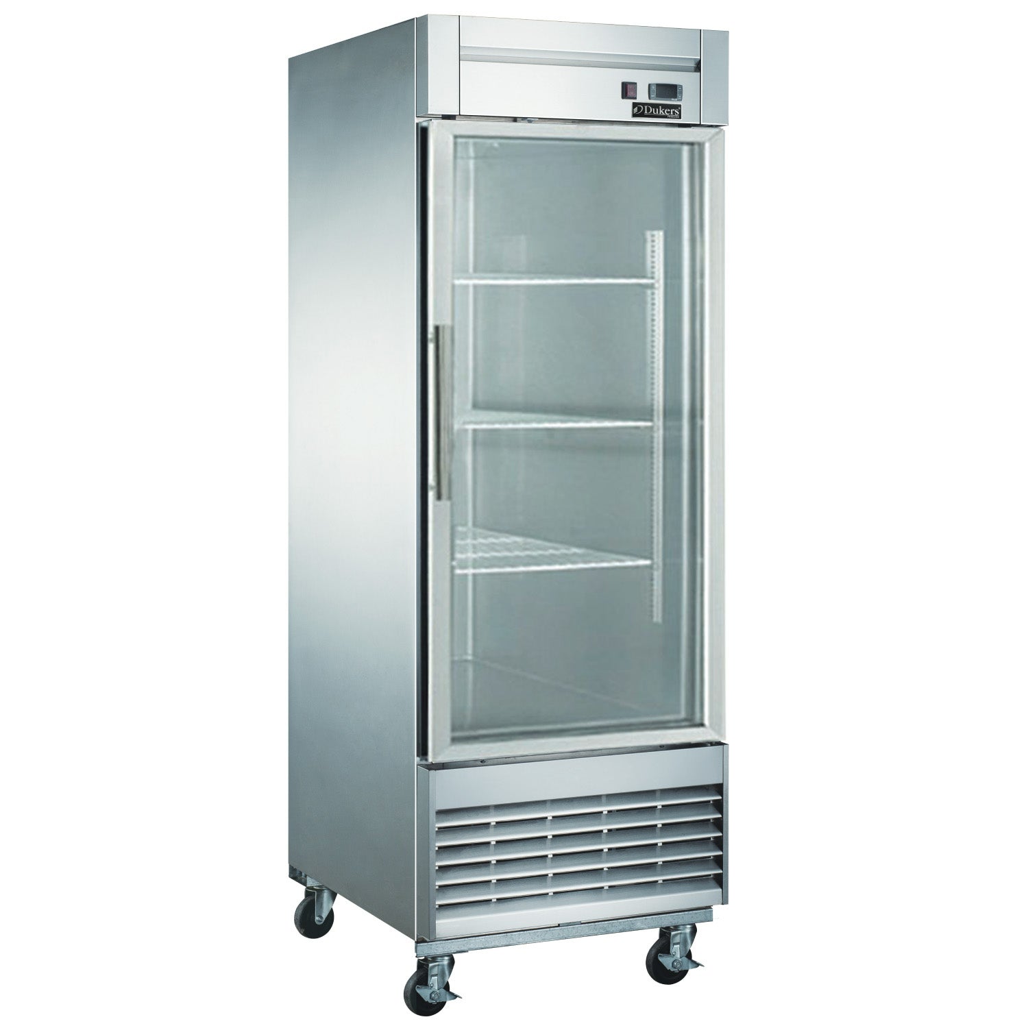 New Dukers D28R-GS1 Bottom Mount Glass Single Door Commercial Reach-in Refrigerator