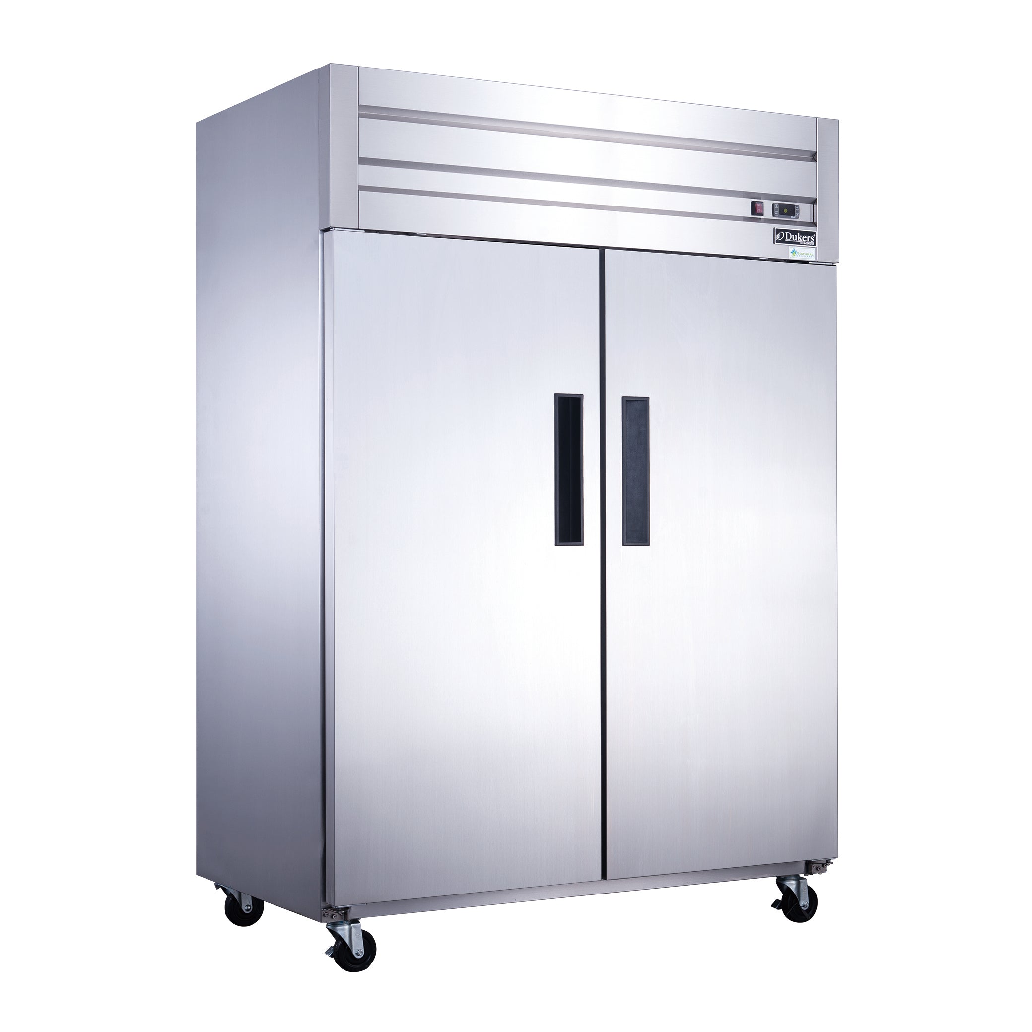 New Dukers D55AF  Stainless Steel Commercial Solid 2-Door Top Mount Freezer