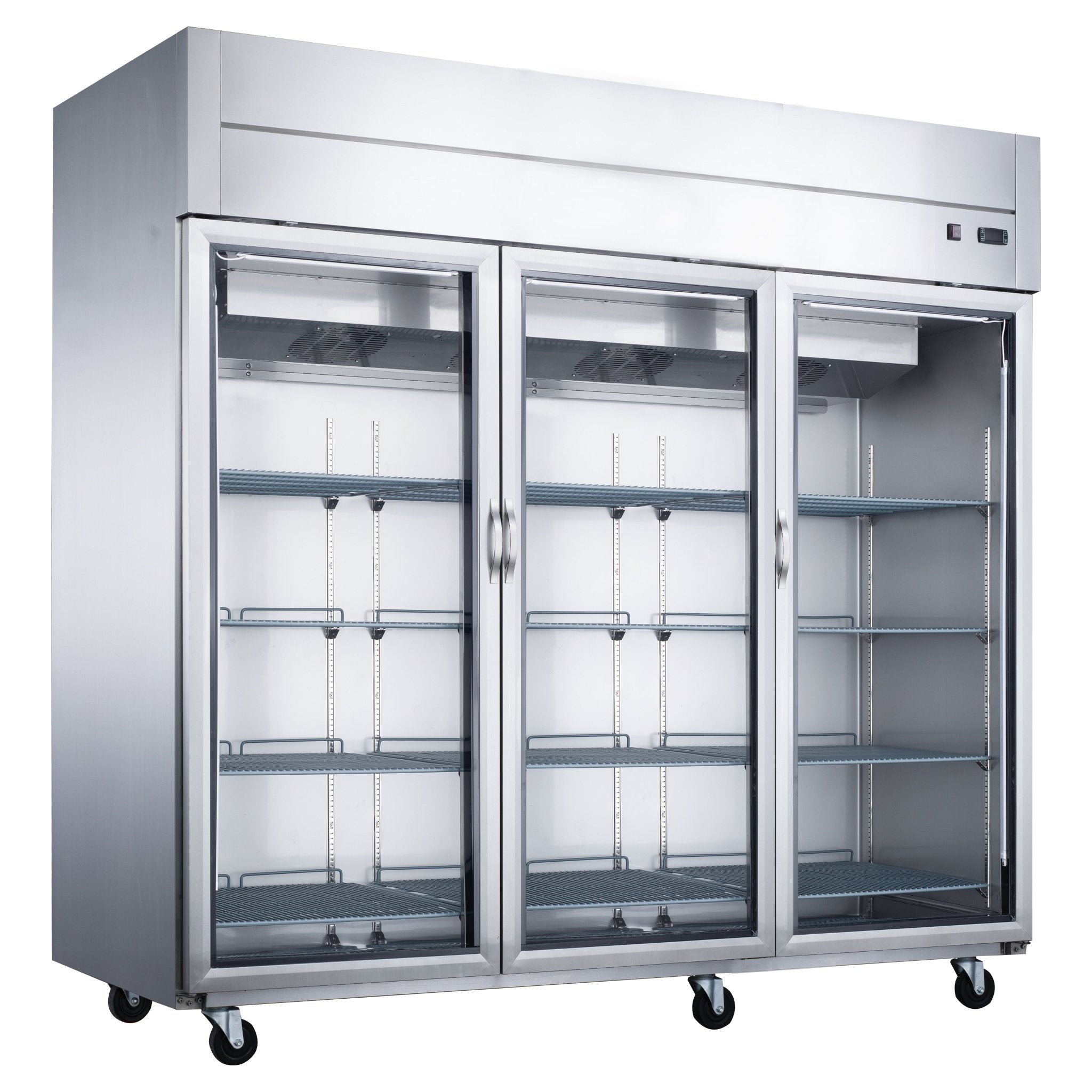 New Dukers D83AR - GS3 Top Mount Glass 3 - Door Commercial Reach - in Refrigerator - Falcon Restaurant Supply - 2