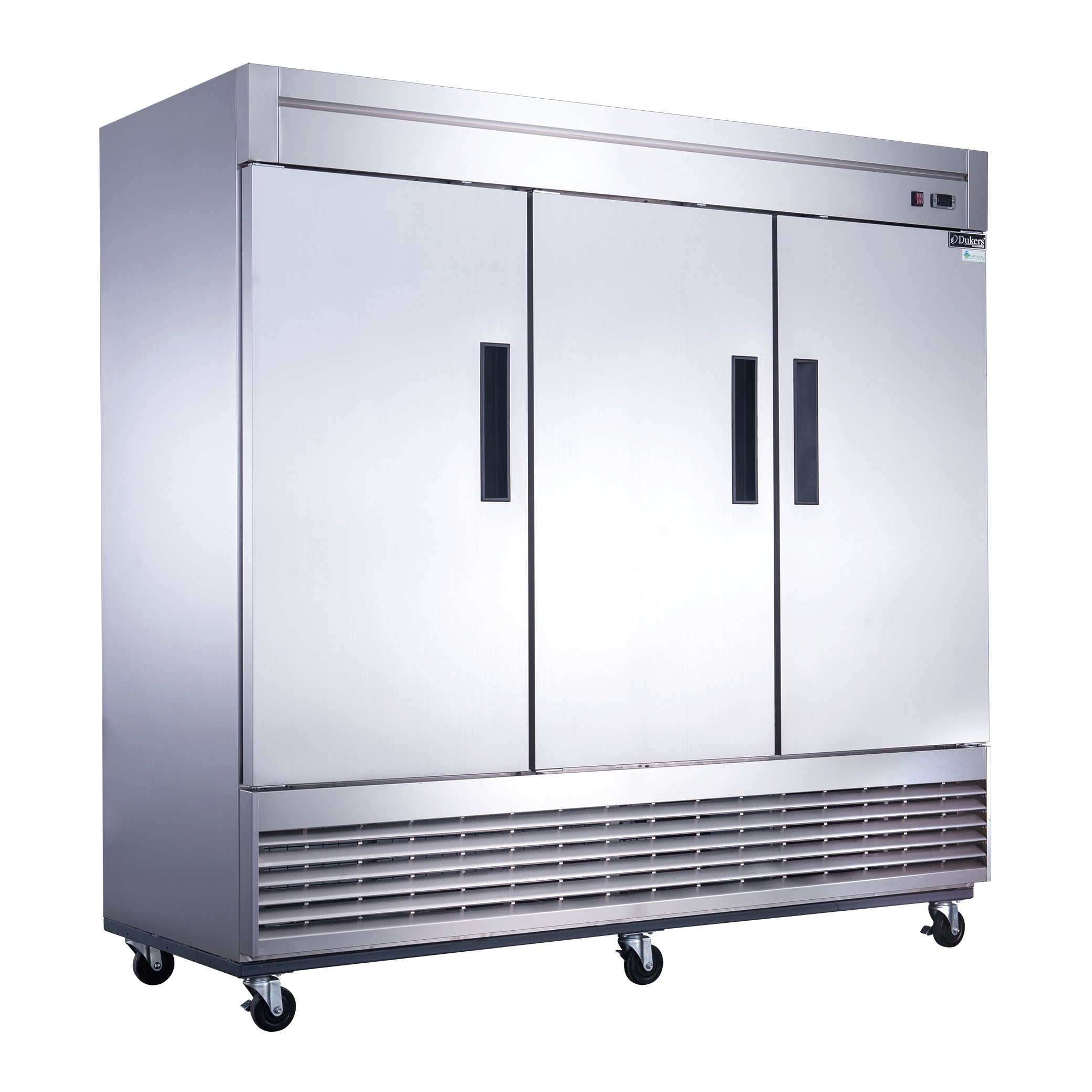 New Dukers D83F Stainless Steel Solid 3-Door Commercial Reach-in Freezer