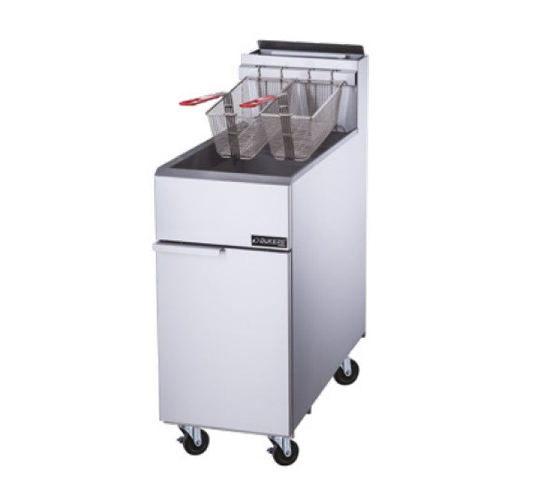 New Dukers DCF3-LPG Liquid Propane Gas Floor Fryer with 3 Tube Burners 40lbs 90,000 BTU on Casters