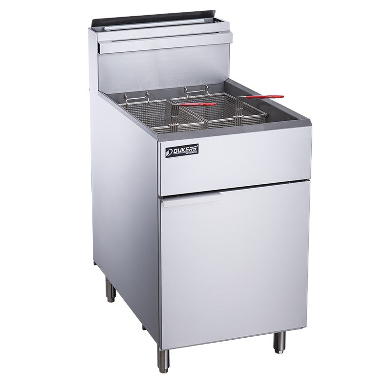 New Dukers DCF5-NG Natural Gas Floor Fryer with 5 Tube Burners 70lbs 150,000 BTU on Legs