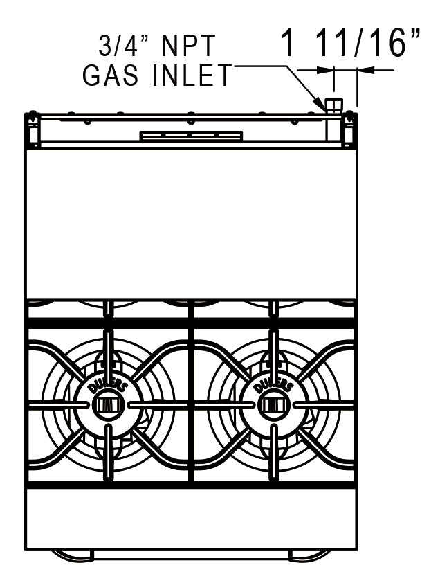 New Dukers DCR24-4B 24″ Gas Cooktop Range with Four (4) Open Burners