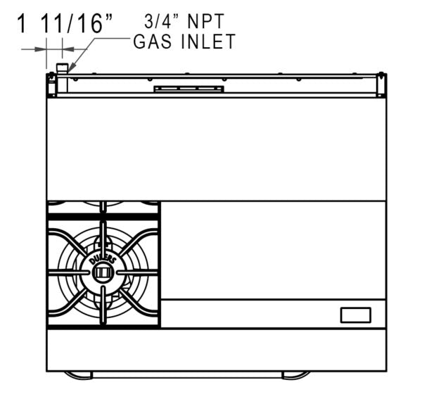 New Dukers DCR36-2B24GM 36″ Gas Range with Two (2) Open Burners & 24″ Flat Top Griddle