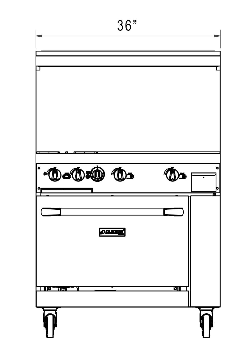 New Dukers DCR36-2B24GM 36″ Gas Range with Two (2) Open Burners & 24″ Flat Top Griddle