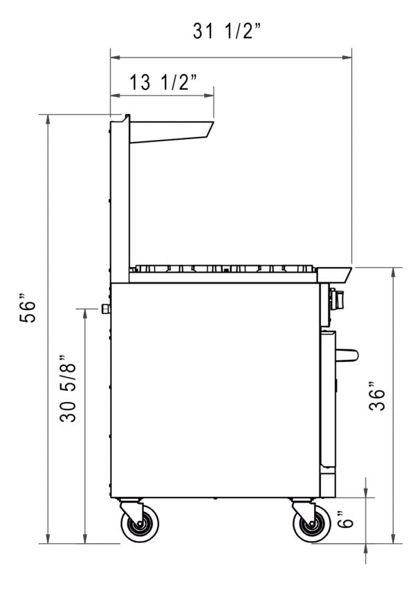 New Dukers DCR36-2B24GM 36″ Gas Range with Two (2) Open Burners & 24″ Flat Top Griddle