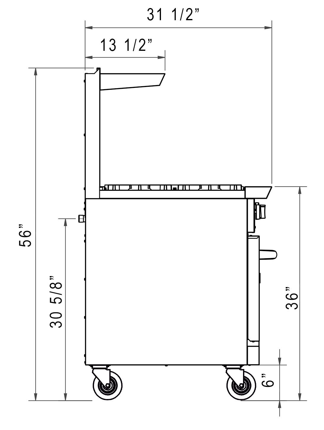 New Dukers DCR36-4B12GM 36″ Gas Range with Four (4) Open Burners & 12″ Flat Top Griddle