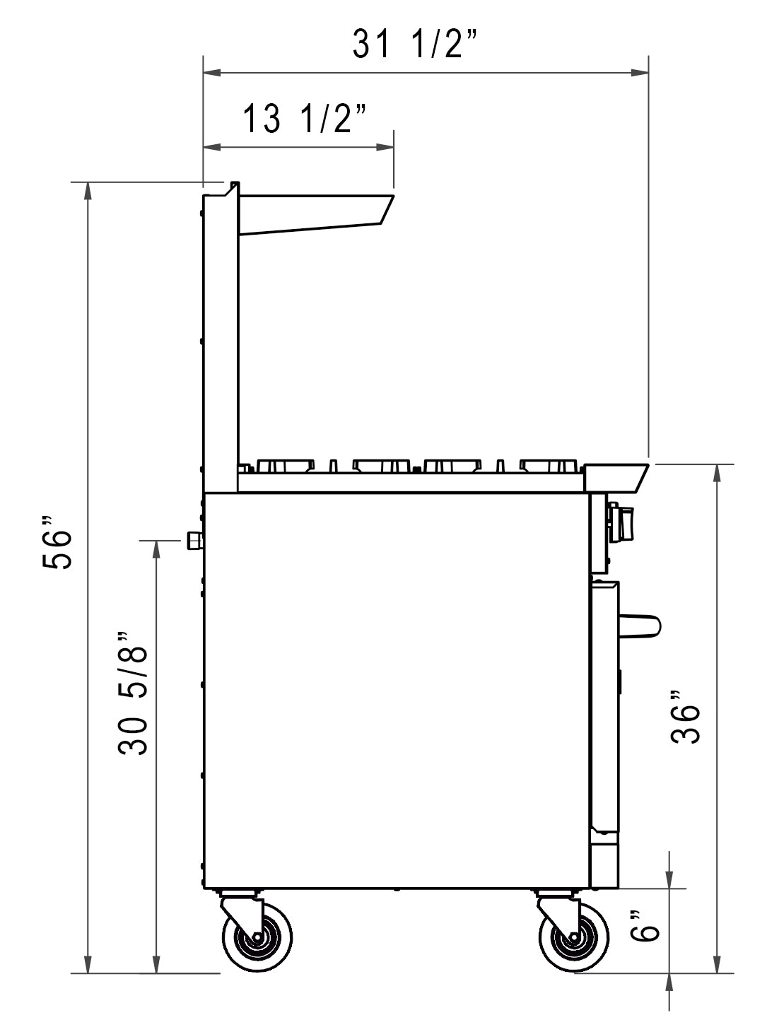 New Dukers DCR36-6B 36″ Gas Cooktop Range with Six (6) Open Burners