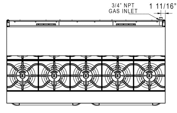 New Dukers DCR60-10B 60″ Gas Cooktop Range with Ten (10) Open Burners