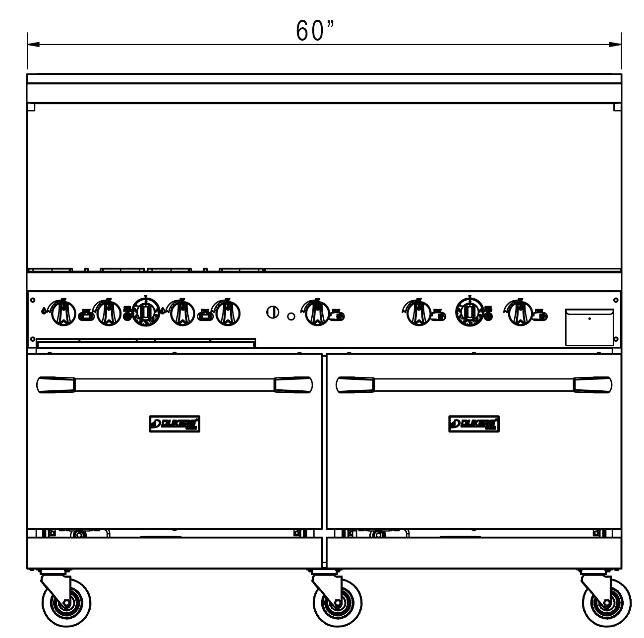 New Dukers DCR60-4B36GM 60″ Gas Range with Four (4) Open Burners & 36″ Flat Top Griddle