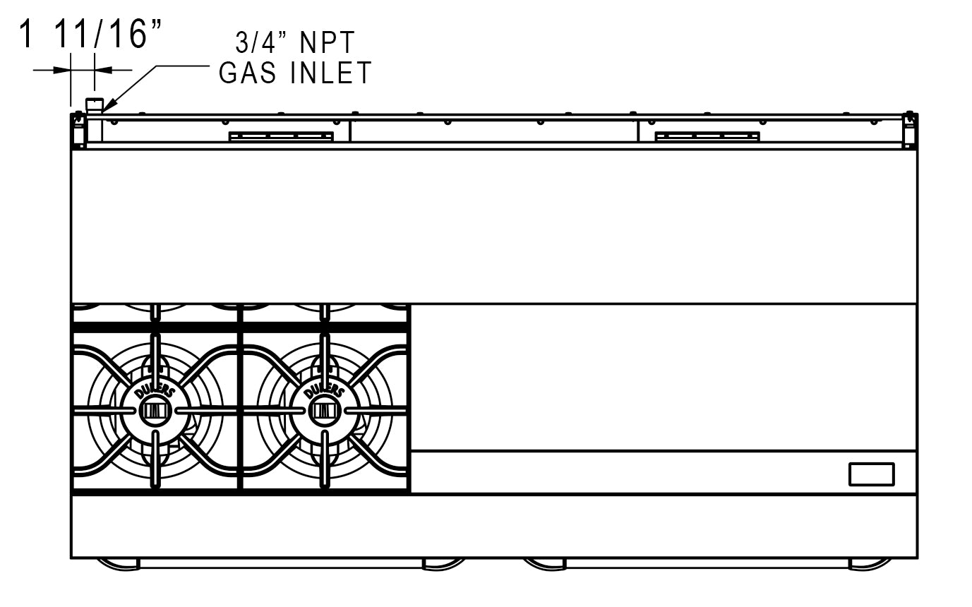 New Dukers DCR60-4B36GM 60″ Gas Range with Four (4) Open Burners & 36″ Flat Top Griddle