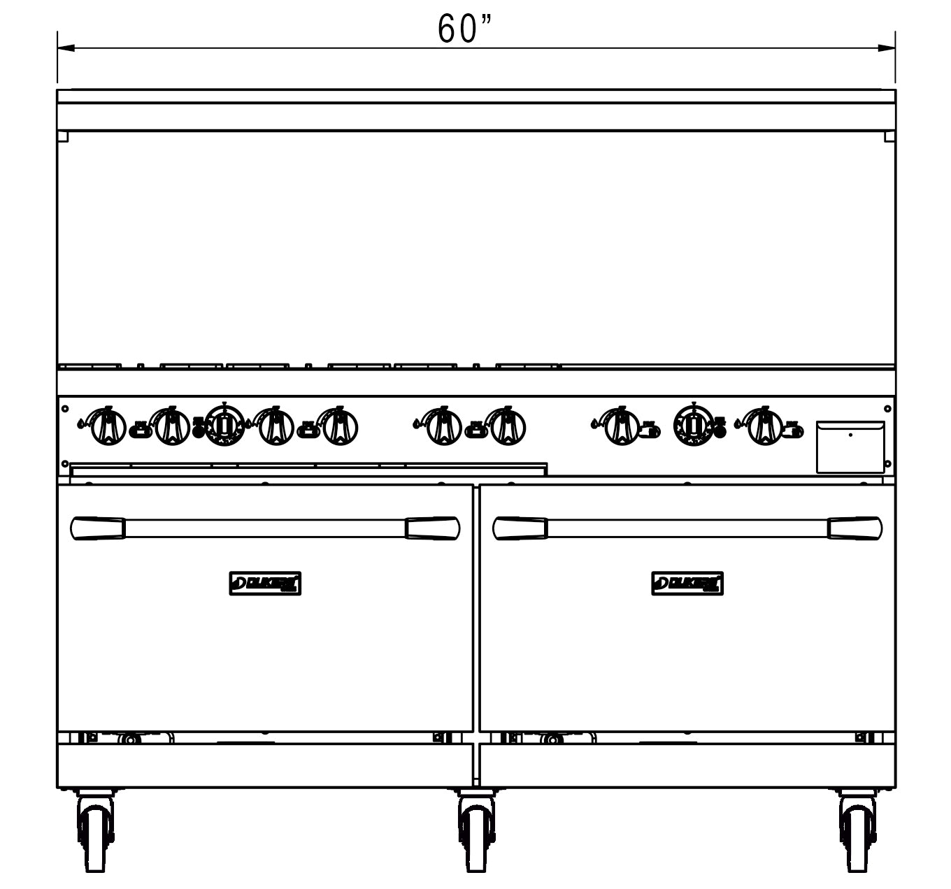 New Dukers DCR60-6B24GM 60″ Gas Range with Six (6) Open Burners & 24″ Flat Top Griddle