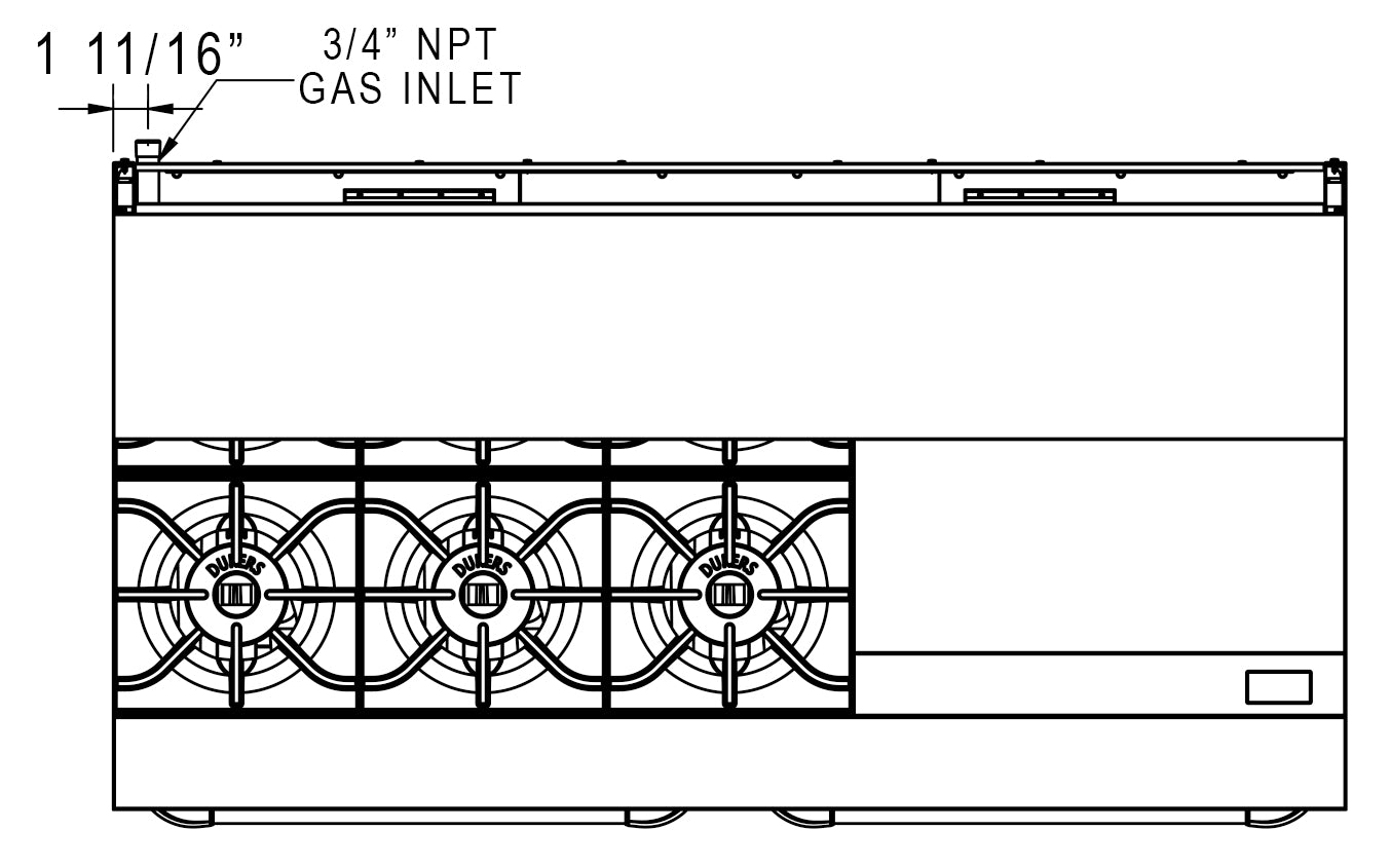 New Dukers DCR60-6B24GM 60″ Gas Range with Six (6) Open Burners & 24″ Flat Top Griddle