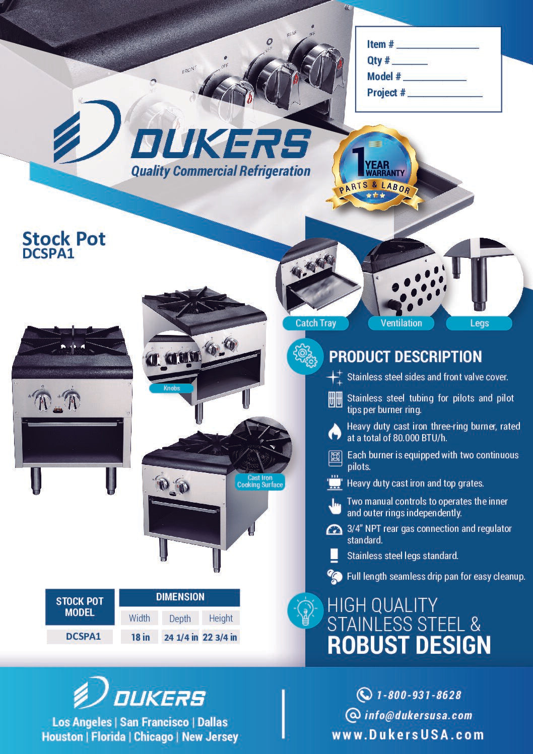 New Dukers DCSPA1 Stock Pot Range