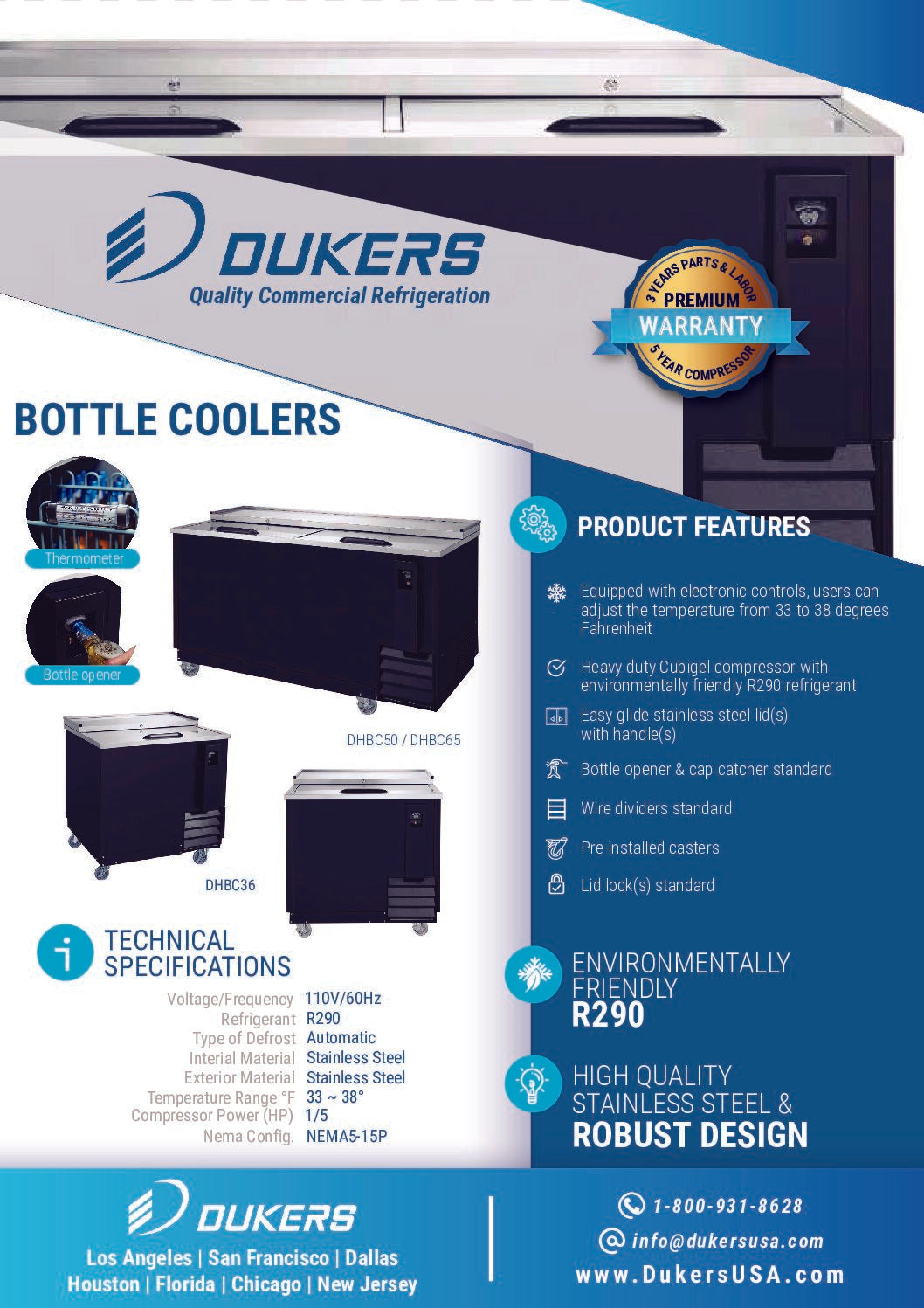 New Dukers DHBC36 – 36″ Bottle Cooler