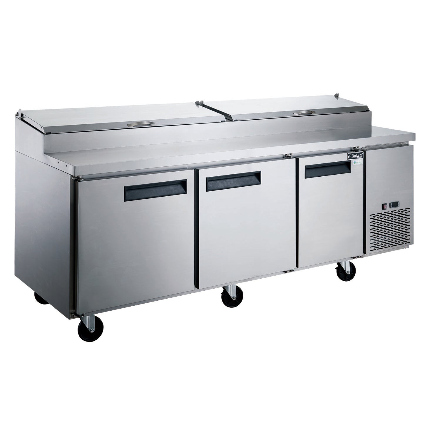New Dukers DPP90-12-S3 Commercial 3-Door Pizza Prep Table Refrigerated