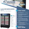 New Dukers DSM-33R Commercial Glass Swing 2-Door Merchandising Reach-in Cooler Refrigerator
