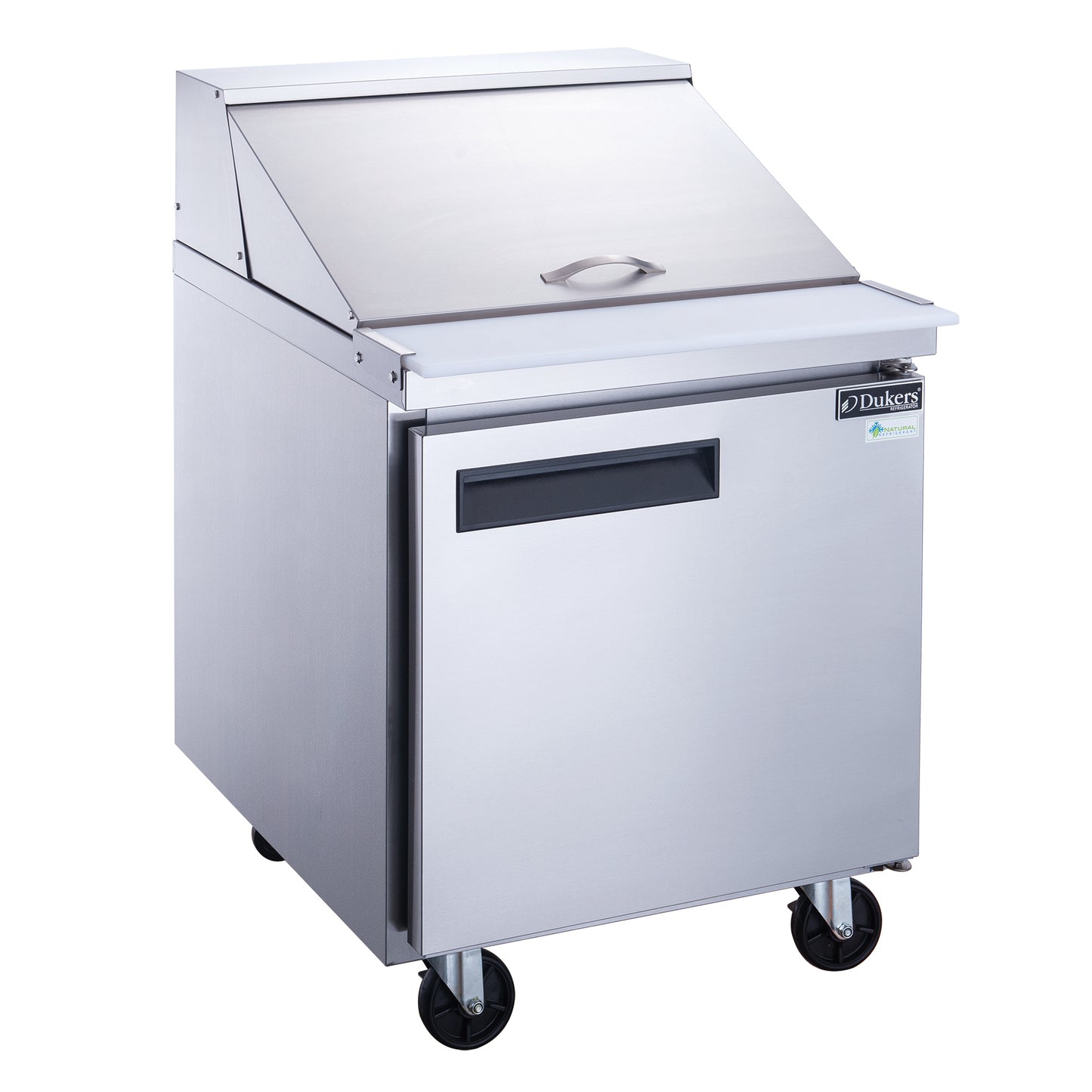 New Dukers DSP29-12M-S1 1-Door Commercial Food Prep Table Refrigerated in Stainless Steel with Mega Top