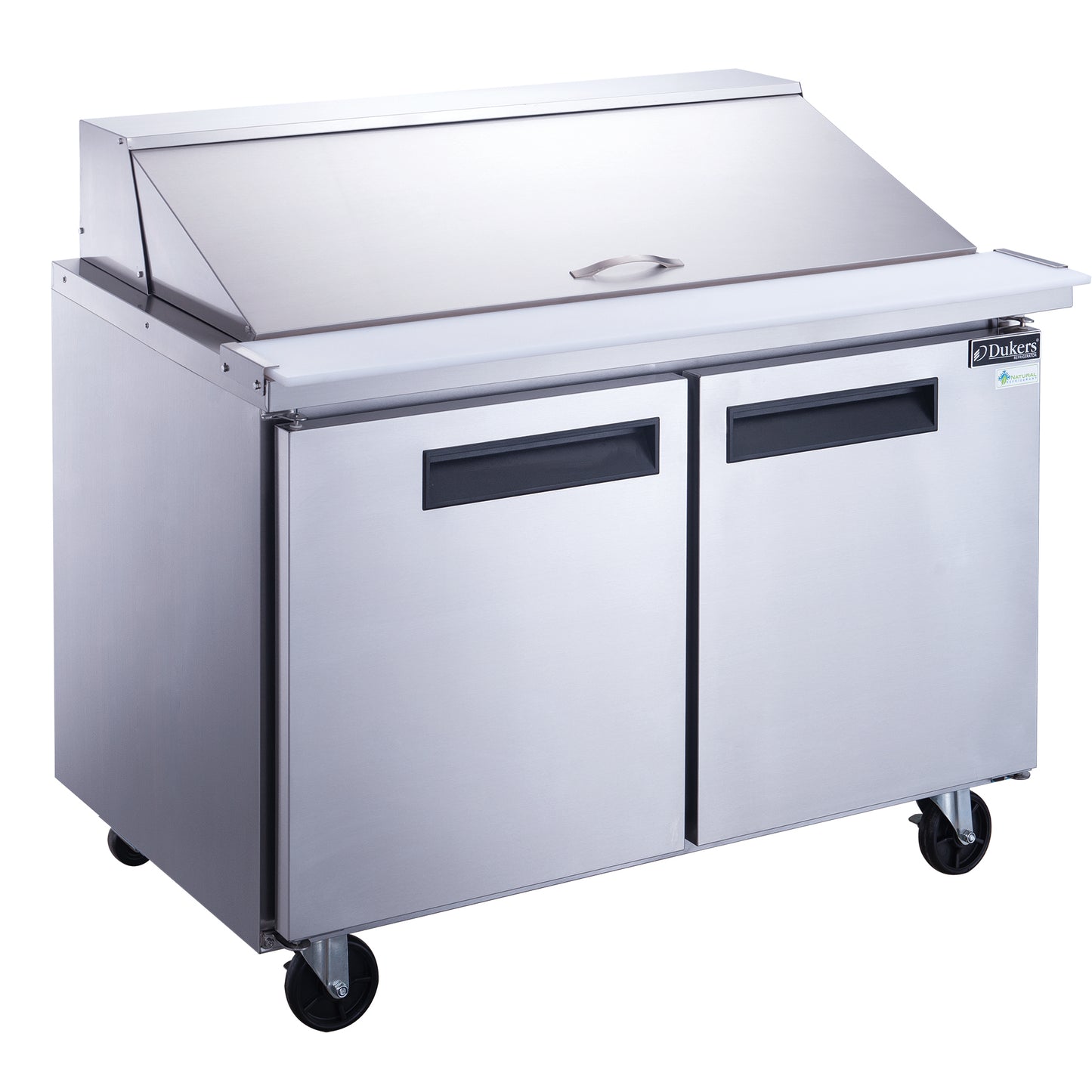 New Dukers DSP48-18M-S2 2-Door Commercial Food Prep Table Refrigerated in Stainless Steel with Mega Top