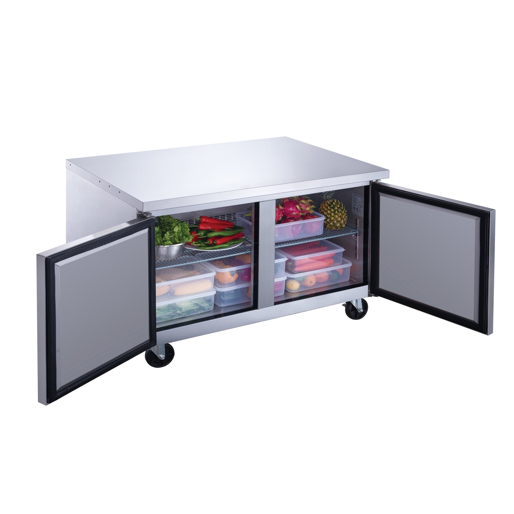 New Dukers DUC48R 2 - Door Undercounter Refrigerator in Stainless Steel - Falcon Restaurant Supply - 2
