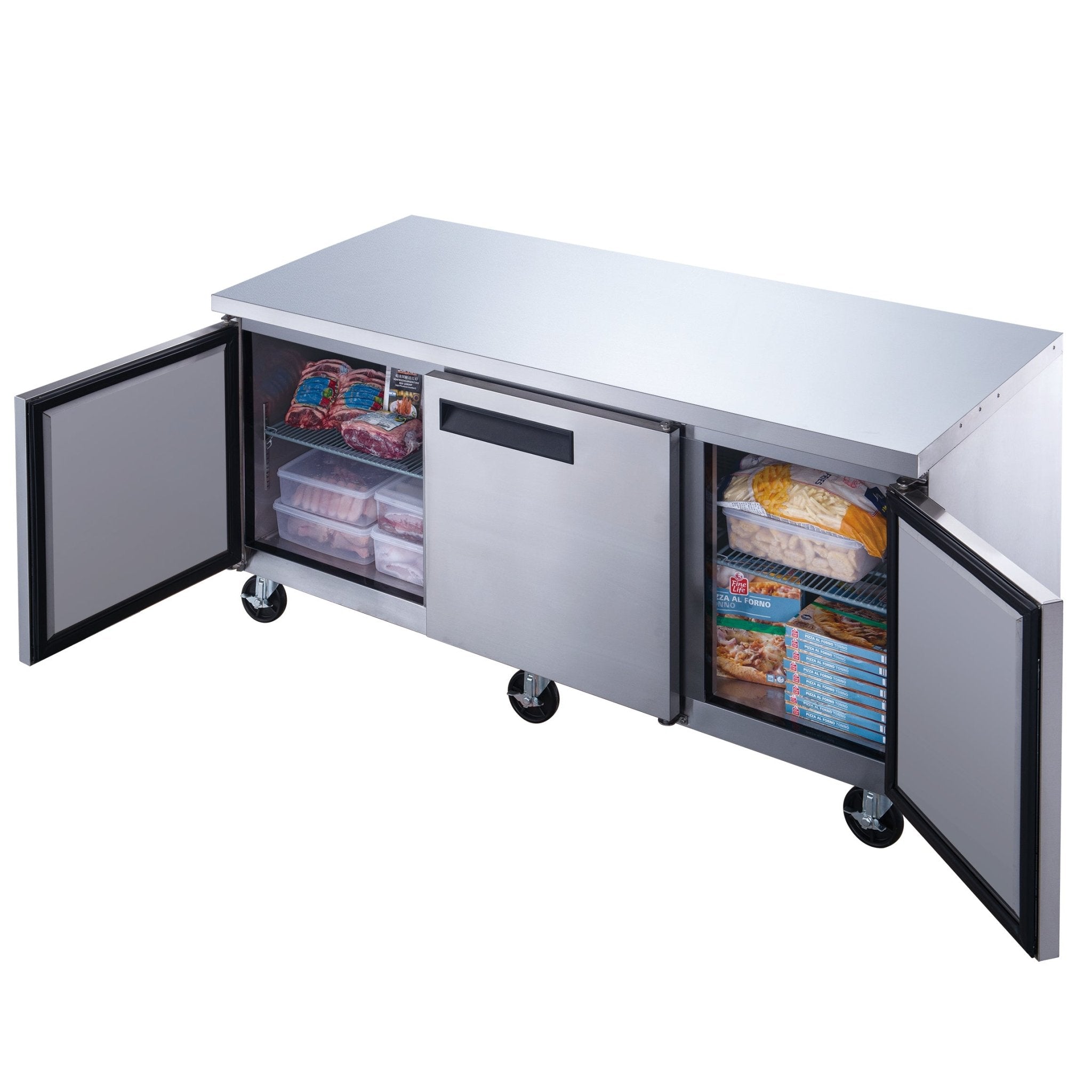New Dukers DUC72F 3 - Door Undercounter Commercial Freezer in Stainless Steel - Falcon Restaurant Supply - 4