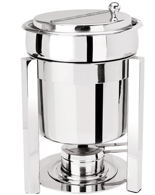 Eastern Tabletop 3107P2 P2 7 Qt. Stainless Steel Sauce / Soup Marmite with Hinged Lid