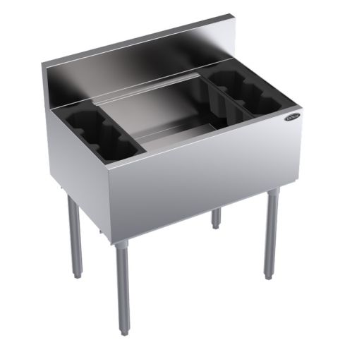 New Krowne KR19-30-10 30"W x 19"D Underbar Ice Bin with 10 Circuit Cold Plate- 92 lbs. Ice Capacity