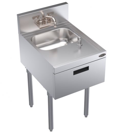 Like New Krowne KR24-18ST Royal Series 18" Deep Style Hand Sink With Soap & Towel Dispenser