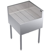Like New Krowne KR24 - C24R Royal Series 24" x 24" Stainless Embossed Top Underbar Right Corner Drainboard - Falcon Restaurant Supply - 1