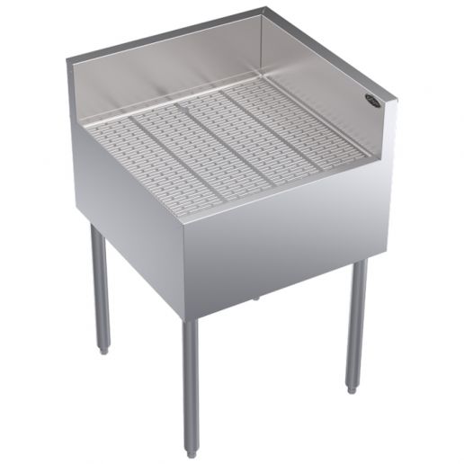 Like New Krowne KR24-C24R Royal Series 24" x 24" Stainless Embossed Top Underbar Right Corner Drainboard